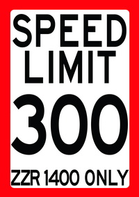 SPEED LIMIT 300 - ZZR1400 ONLY